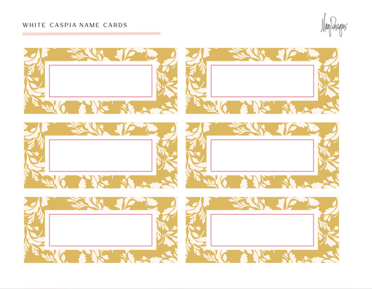 White Caspia Name Cards