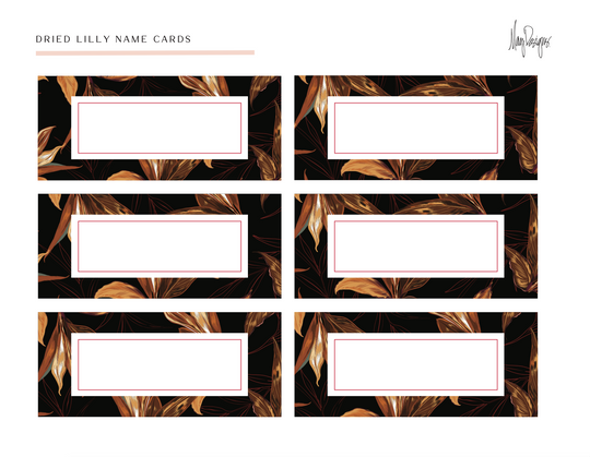 Dried Lily Name Cards