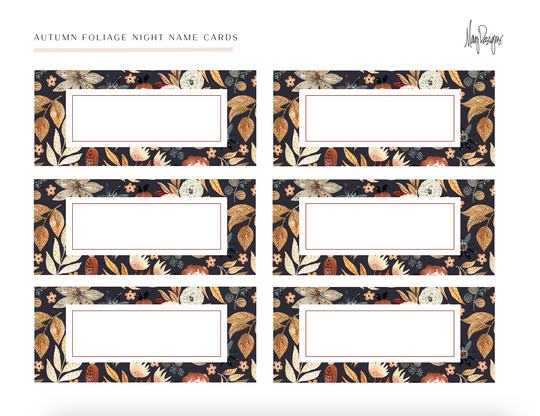 AUTUMN FOLIAGE NIGHT NAME CARDS