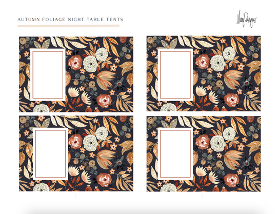 AUTUMN FOLIAGE NIGHT TABLE TENTS